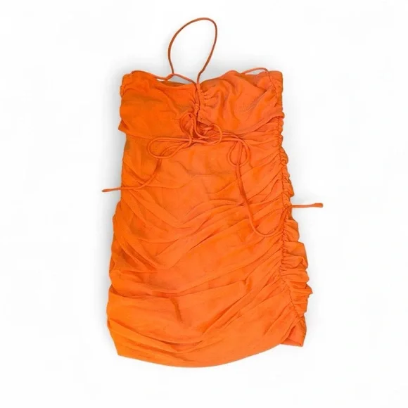 Y2K ARIZONA MINI DRESS ORANGE SIZE 8 - Picture 8 of 12